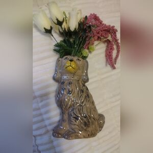 9" Staffordshire Style Dog Vase